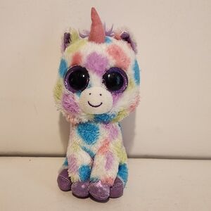 6” Ty Wishful the Unicorn with Rainbow Spots Plush Stuffed Animal